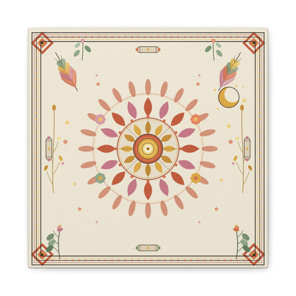 Boho Sun Mandala Matte Canvas