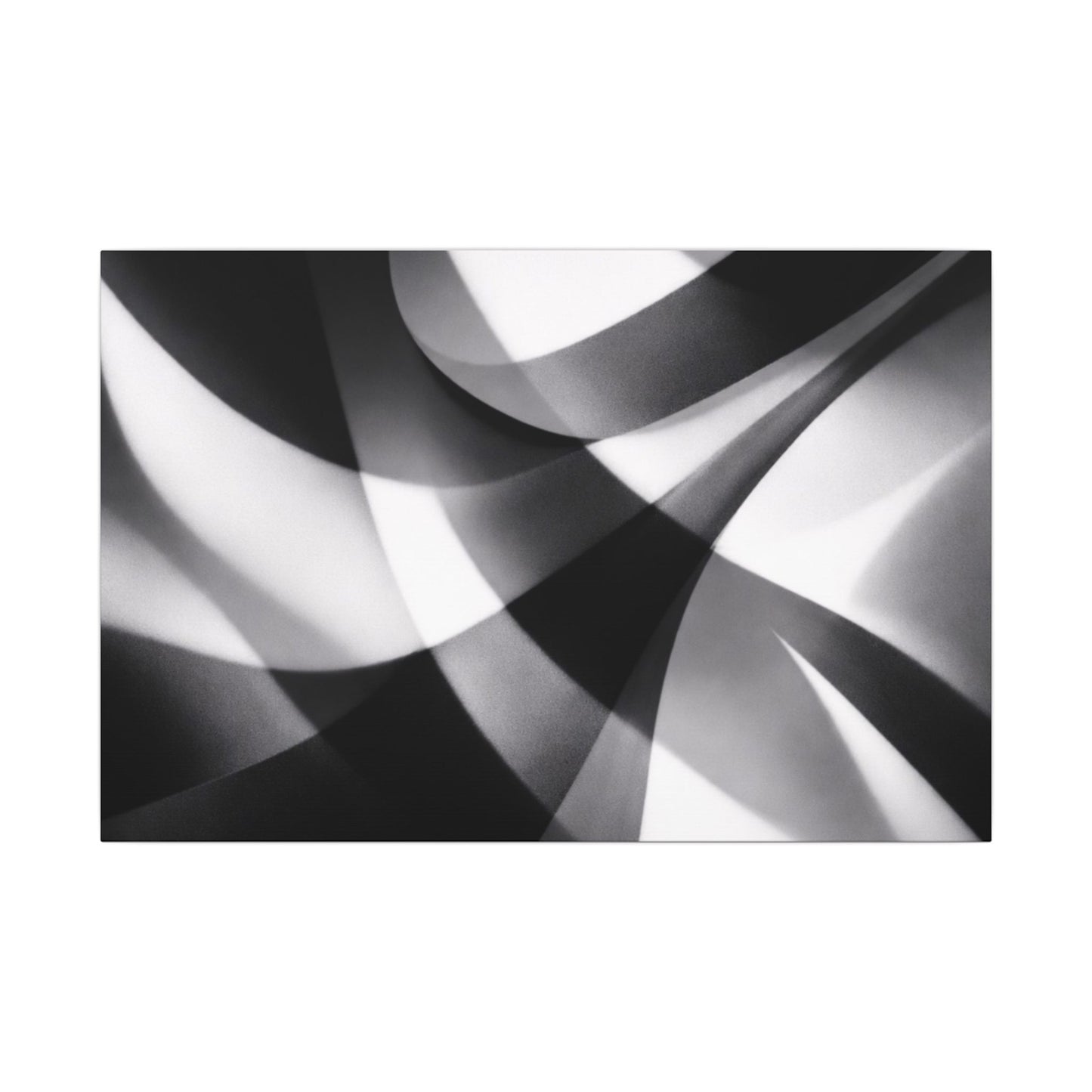 Abstract Black and White Swirl Matte Canvas