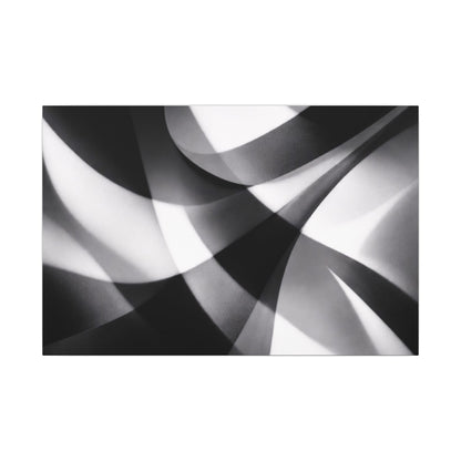 Abstract Black and White Swirl Matte Canvas
