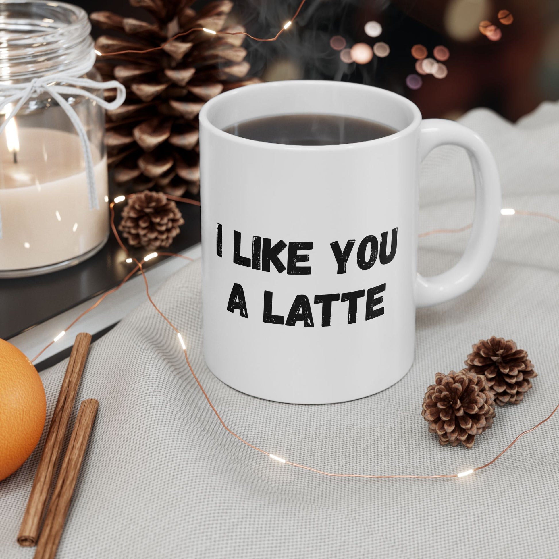 Cute Coffee Mug - I Like You A Latte - Funny Gift for Coffee Lovers, Birthday, Friend Gift, Valentine's Day - TRV