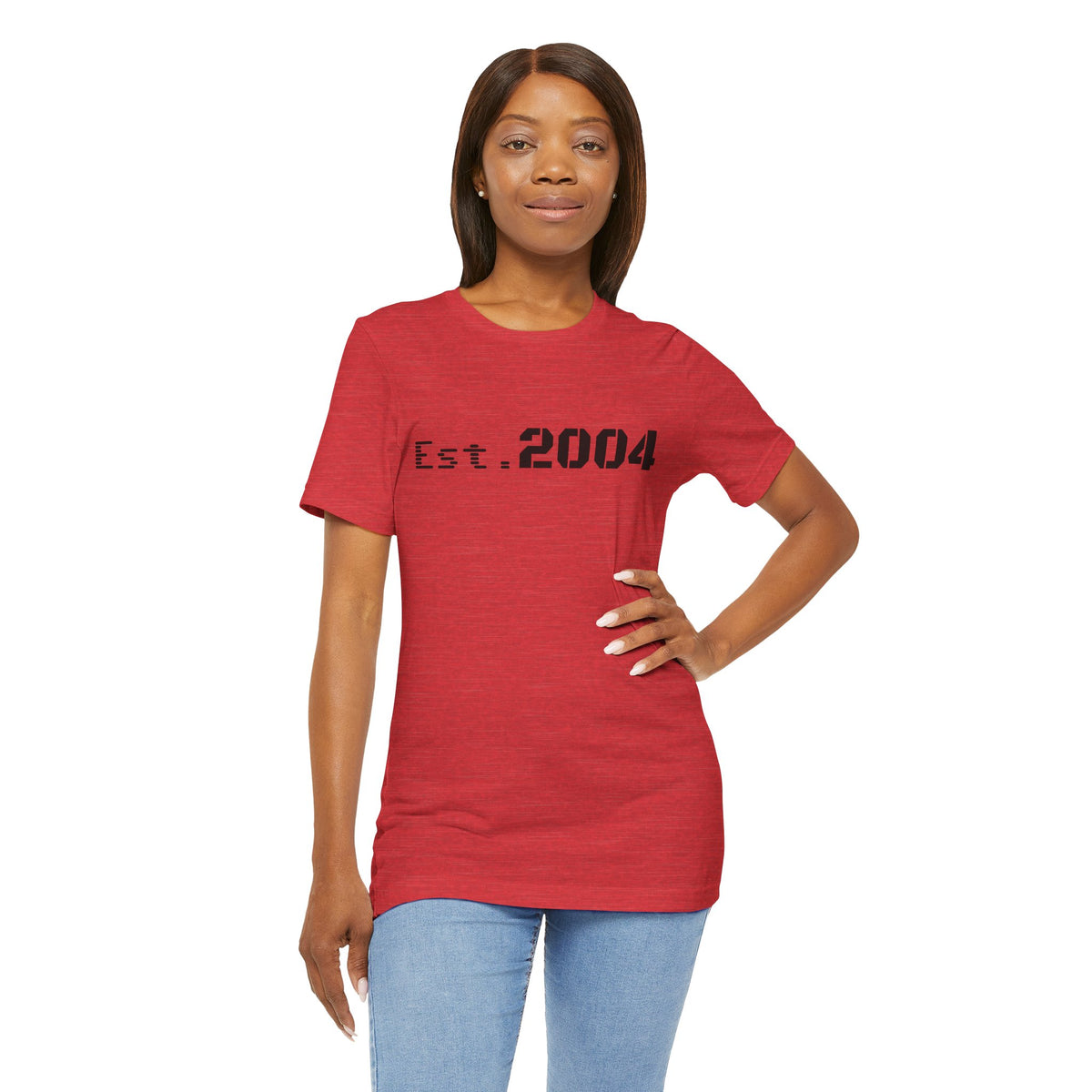 Minimal vintage Est. 2004 T-shirt by Printify featuring a classic design celebrating the birth year with simple, stylish typography.