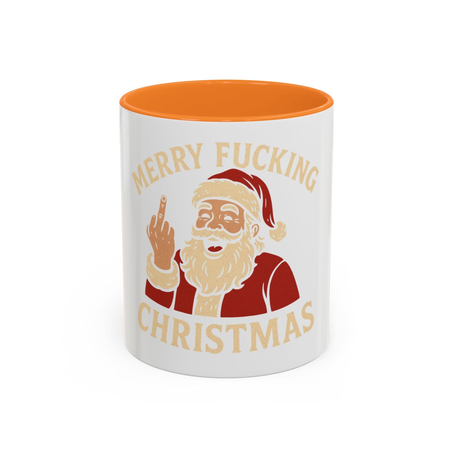 Merry Fucking Christmas Mug — Funny Santa Middle Finger Coffee Cup (11oz & 15oz)