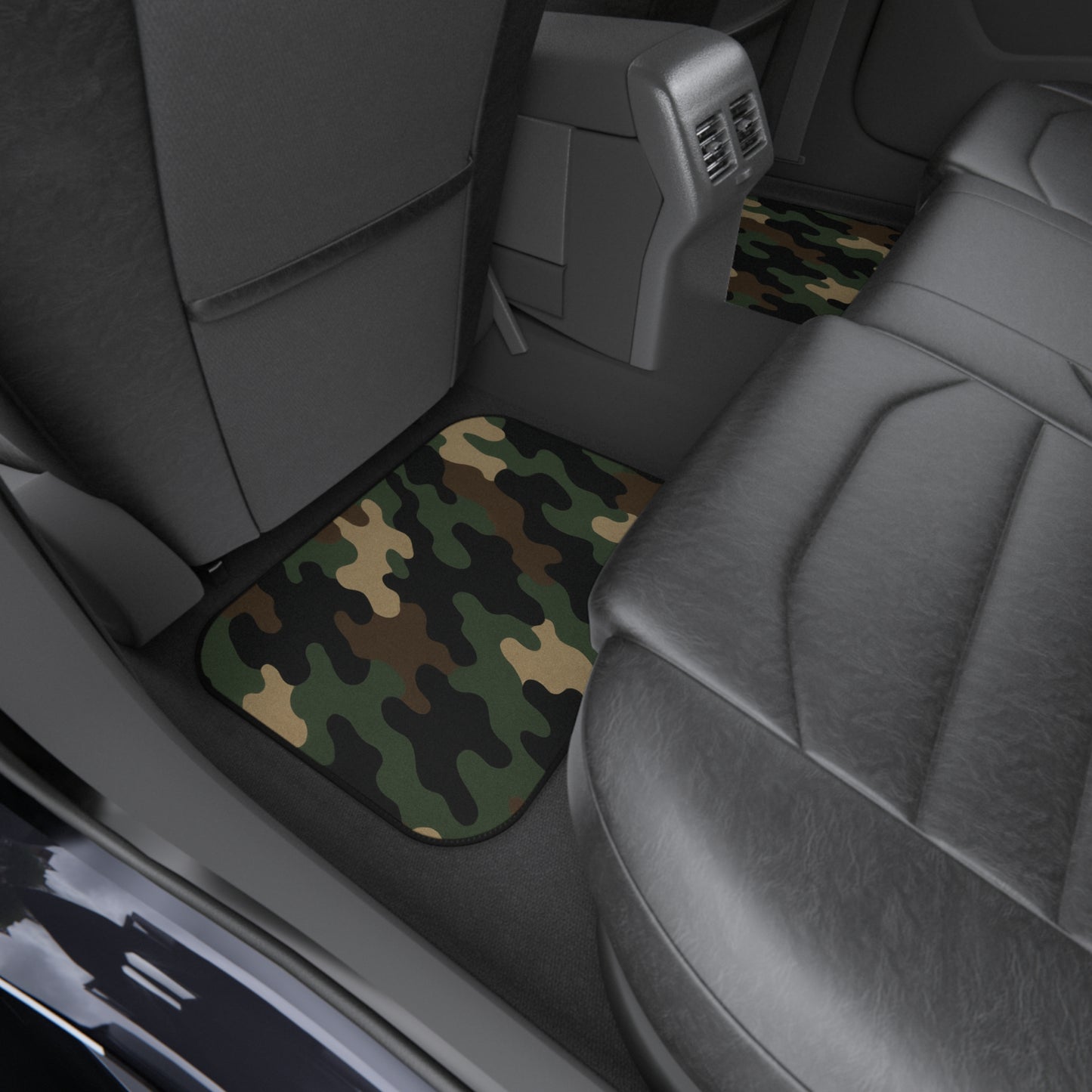 Camo Car Floor Mats (Set of 4) — Green Woodland Pattern