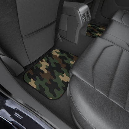 Camo Car Floor Mats (Set of 4) — Green Woodland Pattern