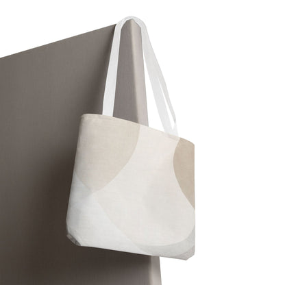 Neutral Abstract Geometric Tote Bag | Minimal Beige Shapes