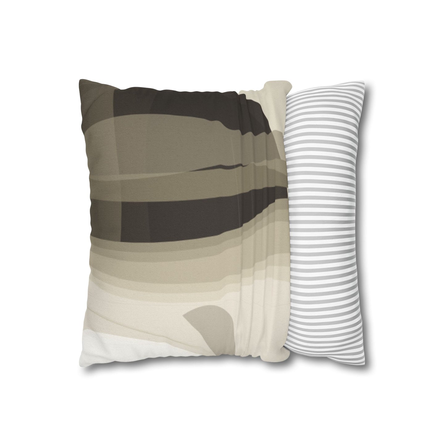 Abstract Neutral Leaf Artwork Pillowcase | Square Pillowcase