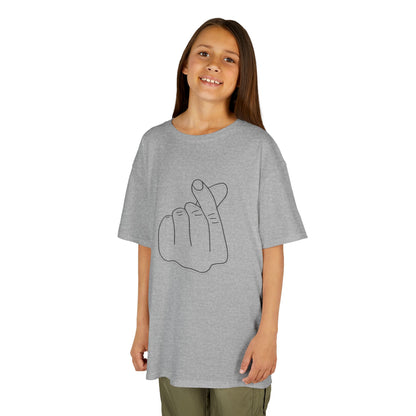 Cute Kids Heavy Cotton Tee - K-Pop Inspired Love Gesture