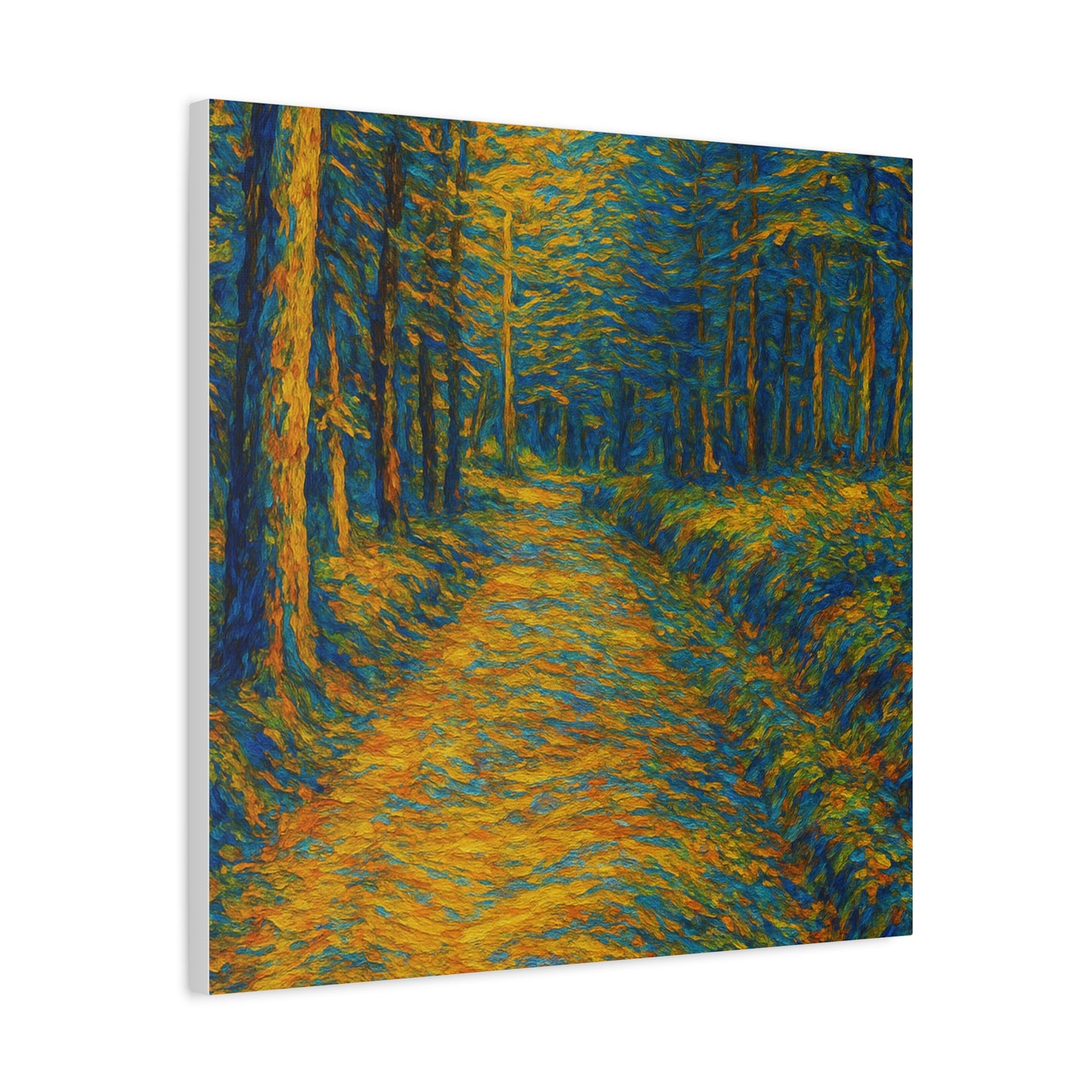 Van Gogh Style Forest Canvas Art | Nature Wall Decor, Home Office Accent, Gift for Nature Lovers, Gallery Wrapped, Living Room Wall Art - TRV