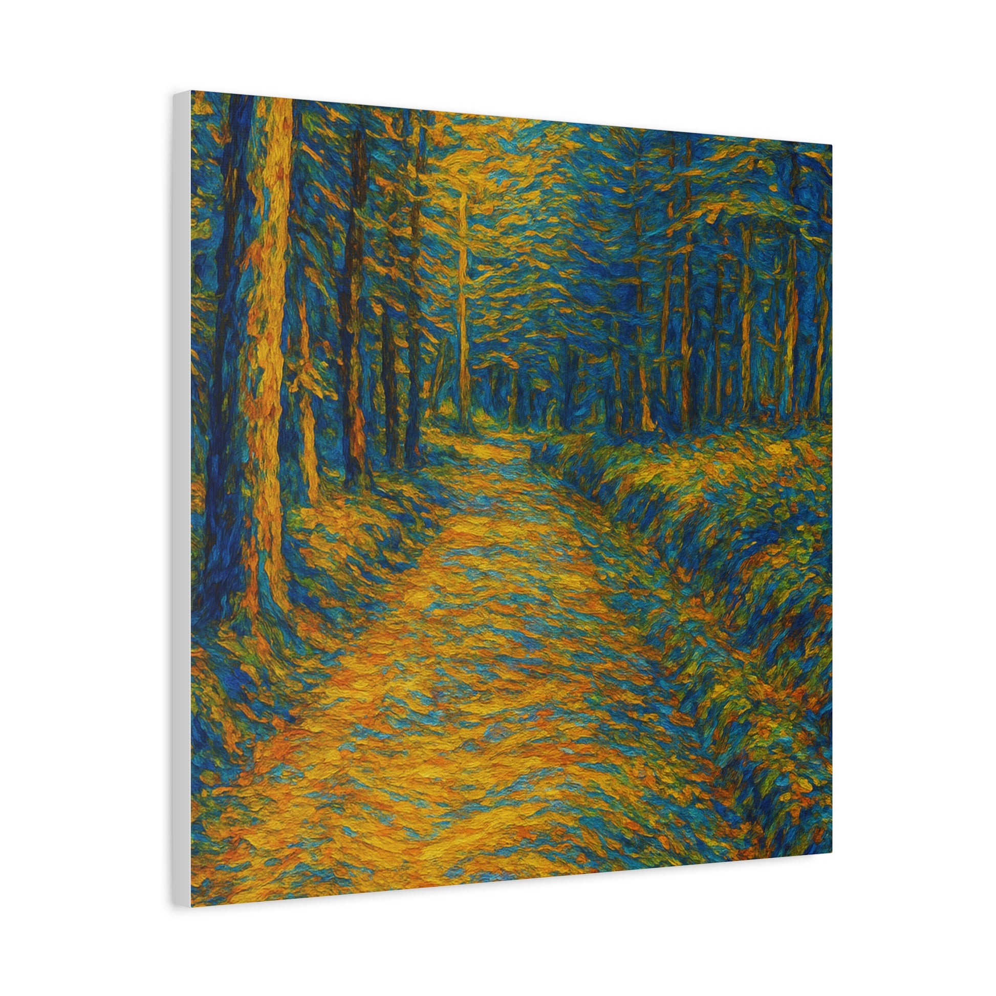 Van Gogh Style Forest Canvas Art | Nature Wall Decor, Home Office Accent, Gift for Nature Lovers, Gallery Wrapped, Living Room Wall Art - TRV