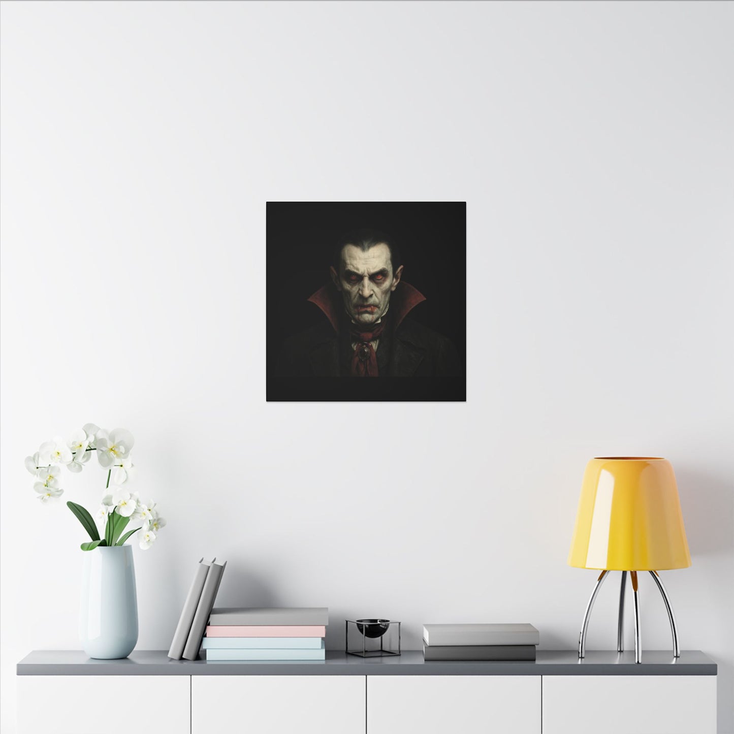 Vampire Portrait Canvas Wall Art – Gothic Dracula Matte Stretched Print