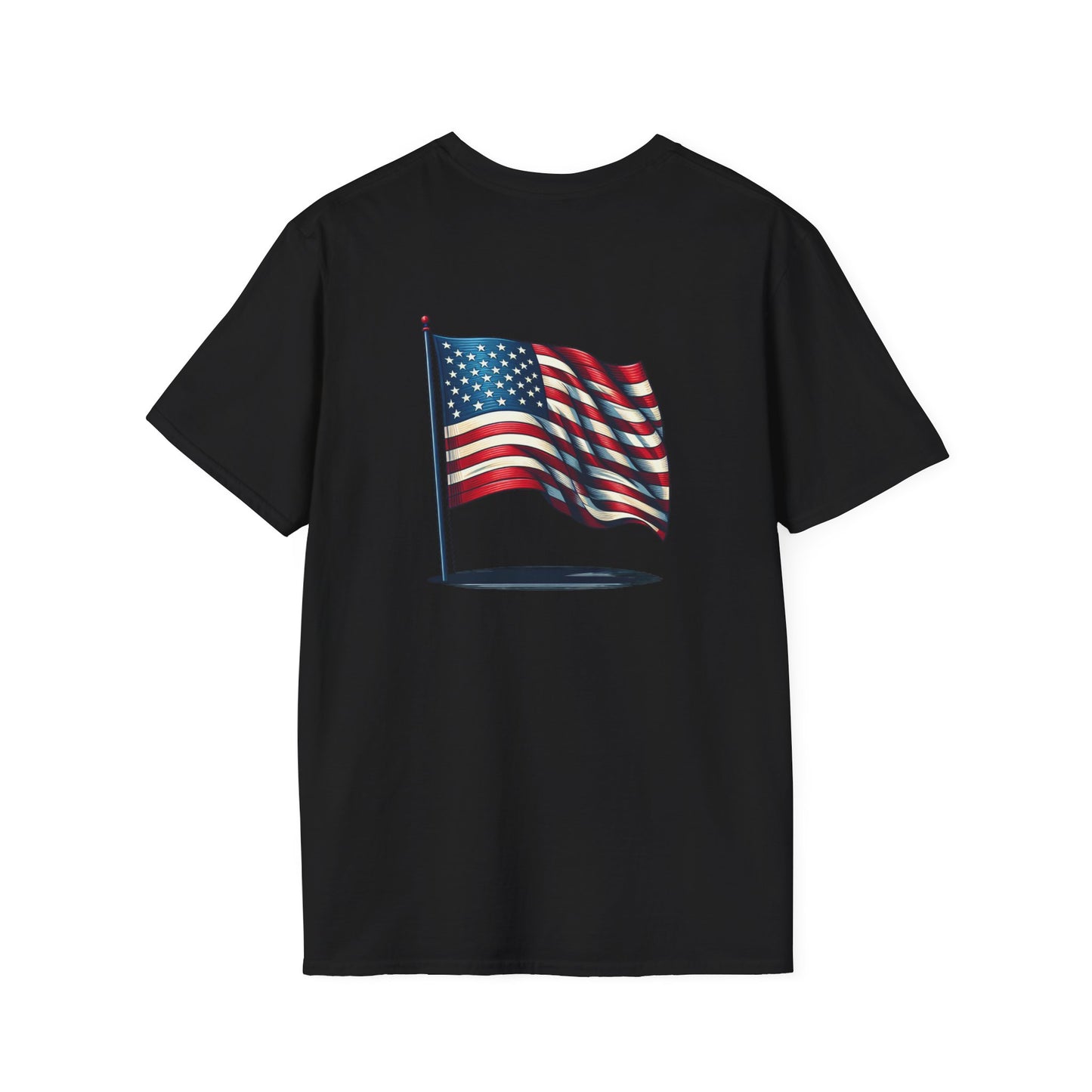 Patriotic Unisex Softstyle T-Shirt, American Flag Tee, USA Pride Shirt, Perfect for Independence Day, Casual Wear - TRV
