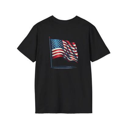 Patriotic Unisex Softstyle T-Shirt, American Flag Tee, USA Pride Shirt, Perfect for Independence Day, Casual Wear - TRV
