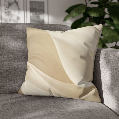 Beige Abstract Wave Pillowcase | Faux Suede Square Pillow Cover