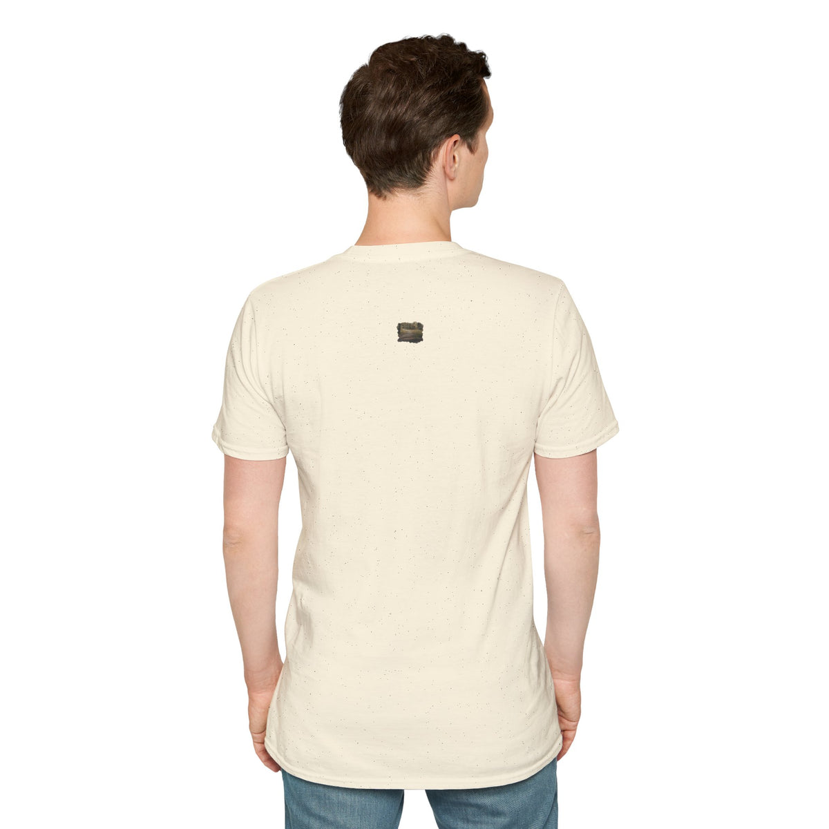 Vintage forest landscape T-shirt by Printify featuring a nature pathway scene on soft fabric, ideal for outdoor enthusiasts.