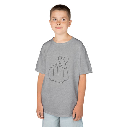 Cute Kids Heavy Cotton Tee - K-Pop Inspired Love Gesture