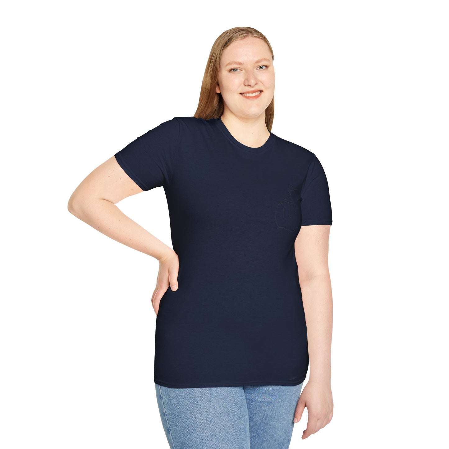 Trendy Unisex Softstyle T-Shirt with Love Hand Gesture Design