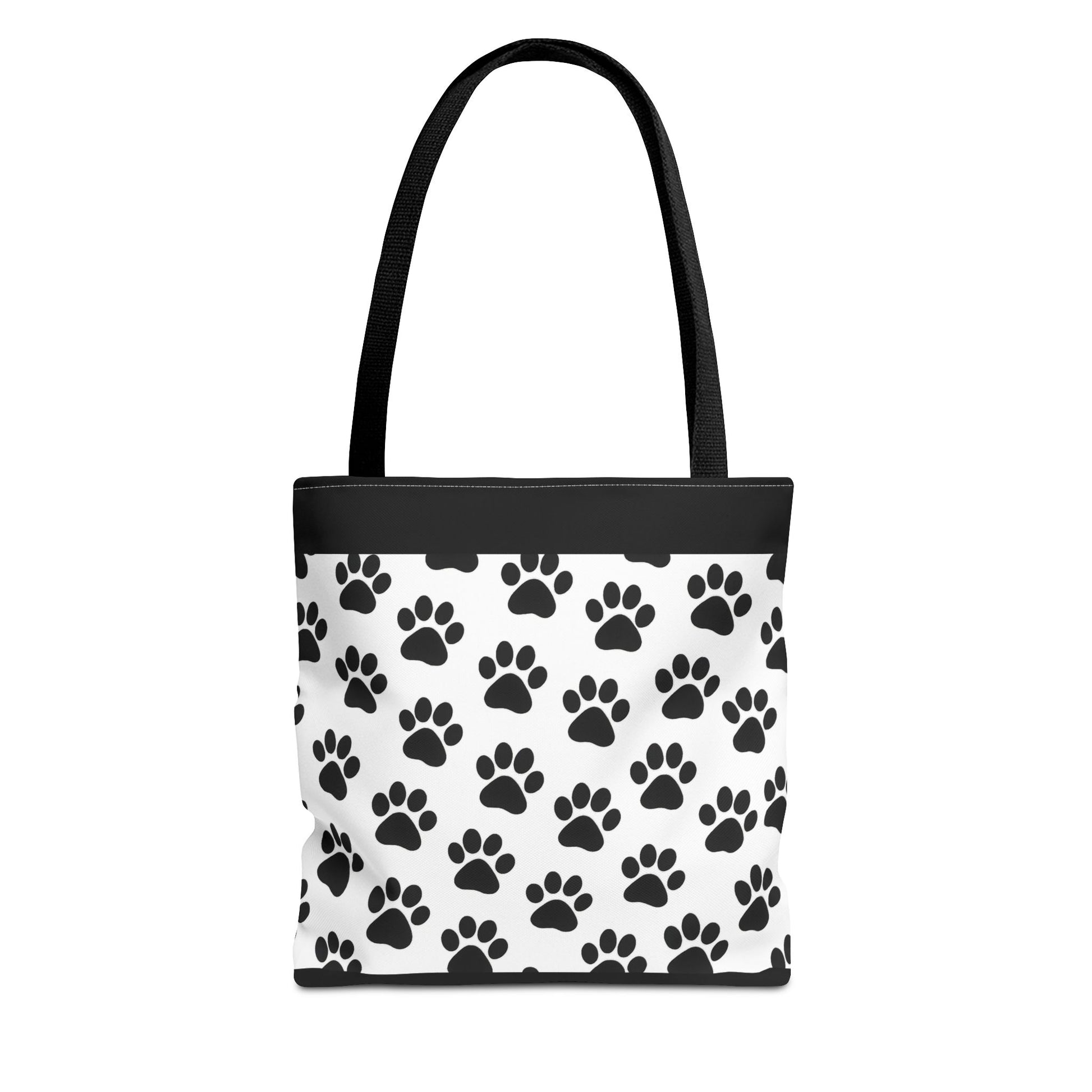 Eco-friendly paw print tote bag by Printify, stylish carryall for dog and cat lovers featuring a paw print design.