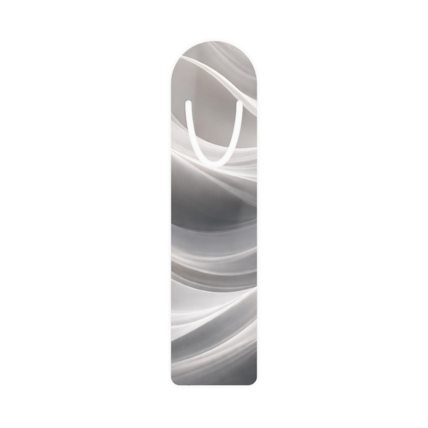 Abstract Silver Swirl Bookmark | Metal Monogram U Accent
