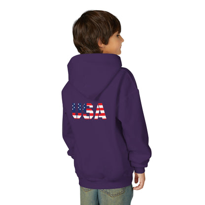 USA Flag Youth Hoodie, Youth Sweatshirt, Cool Hoodie for Kids, American Pride Apparel, Comfortable Boys and Girls Sweatshirt