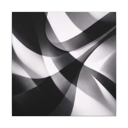 Abstract Black and White Swirl Matte Canvas