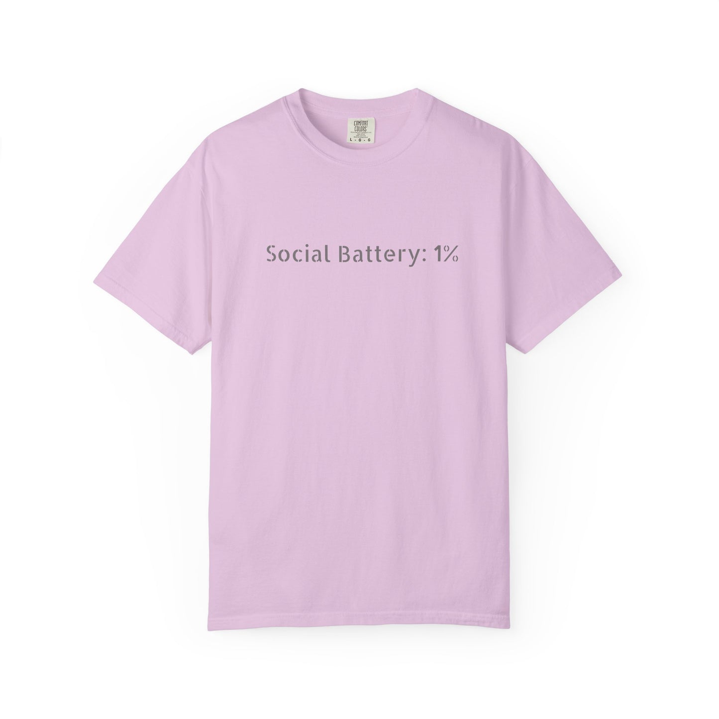 Social Battery 1% T-shirt | Introvert Funny Text Tee