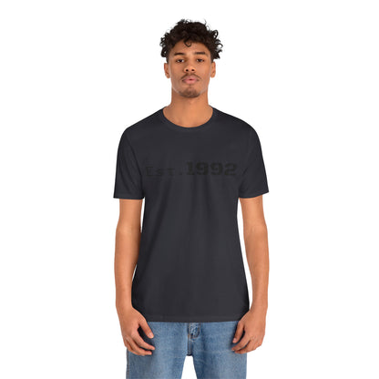 Retro vintage Est. 1992 T-Shirt by Printify featuring bold birth year design on classic cotton tee.