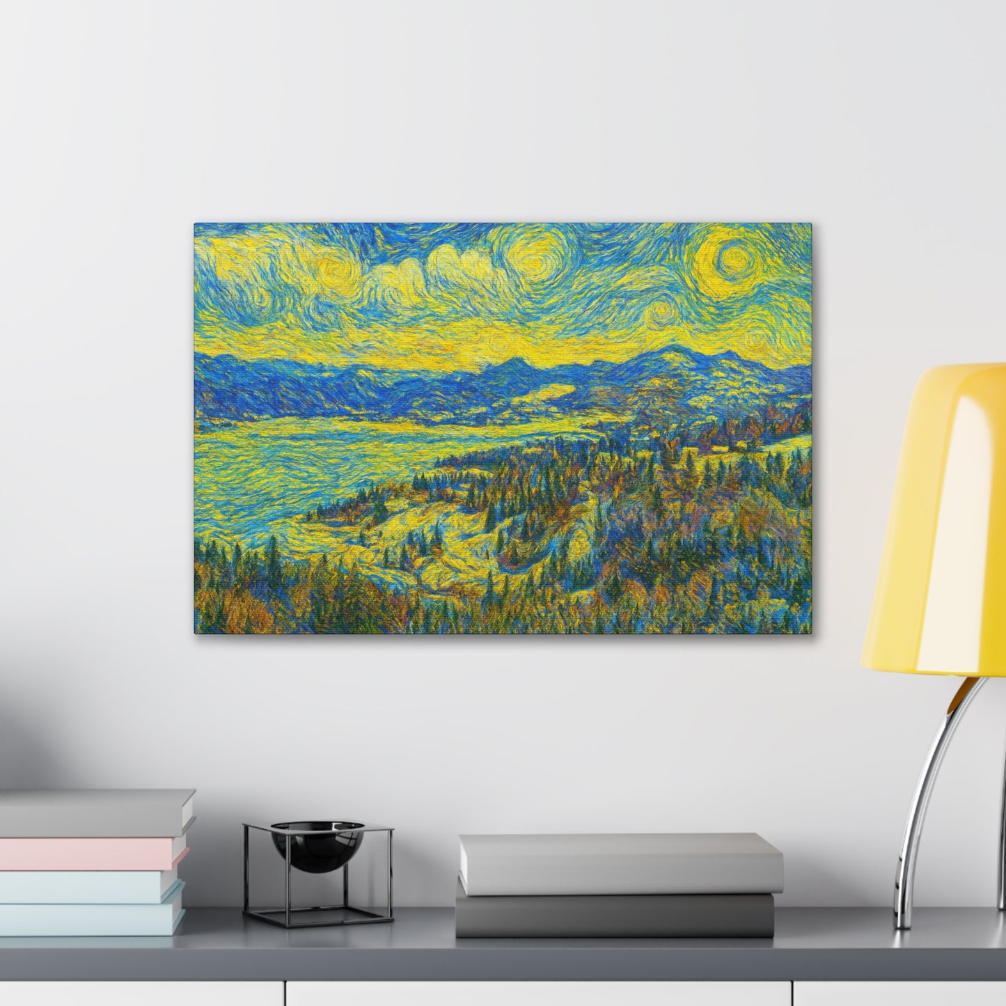 Vibrant Canvas Art, Framed Wall Decor, Modern Home Decor, Landscape Painting, Gift for Art Lovers, Art for Living Room