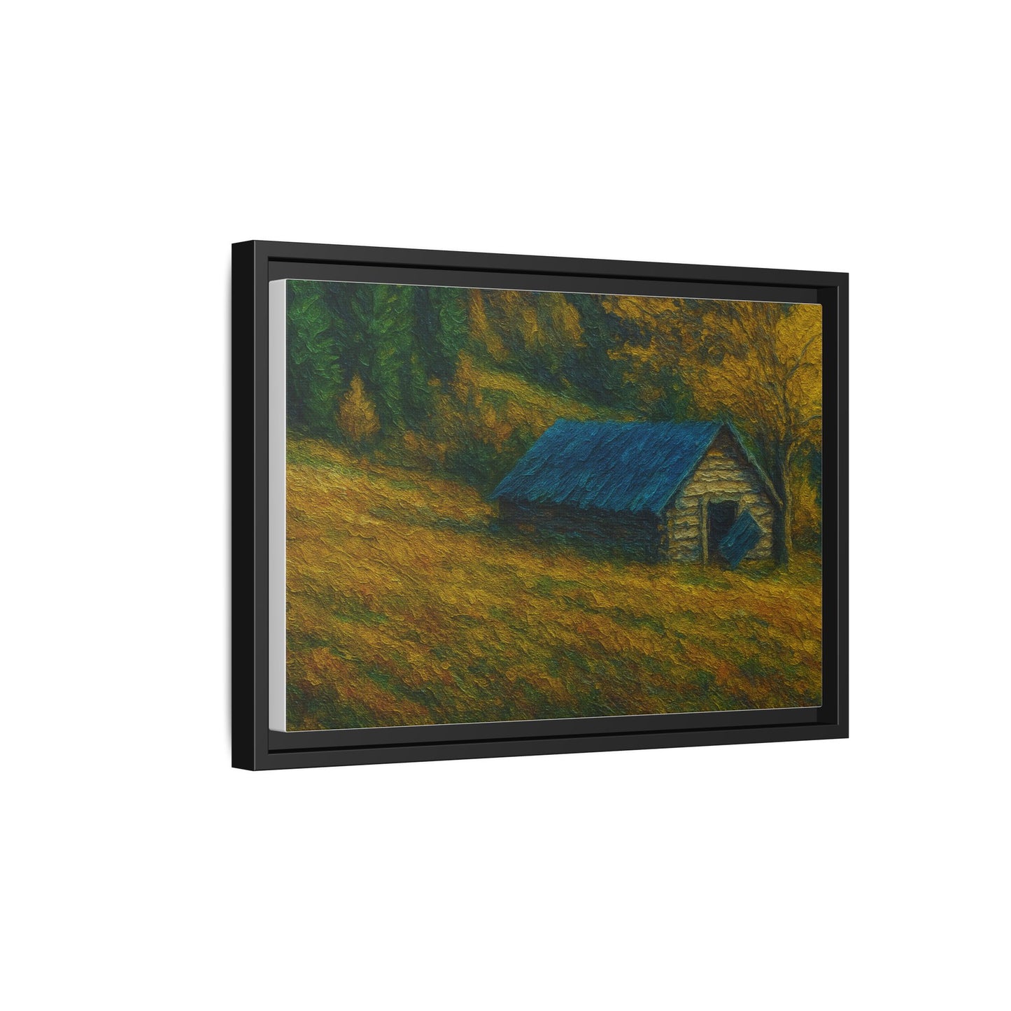 Framed Matte Canvas Print, Rustic Artwork, Farmhouse Decor, Nature Wall Art, Gift for Home, Autumn Decor, Landscape Painting