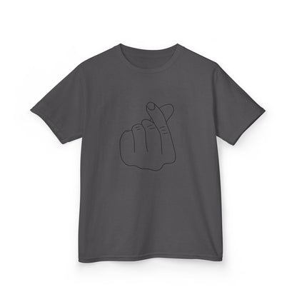Cute Kids Heavy Cotton Tee - K-Pop Inspired Love Gesture