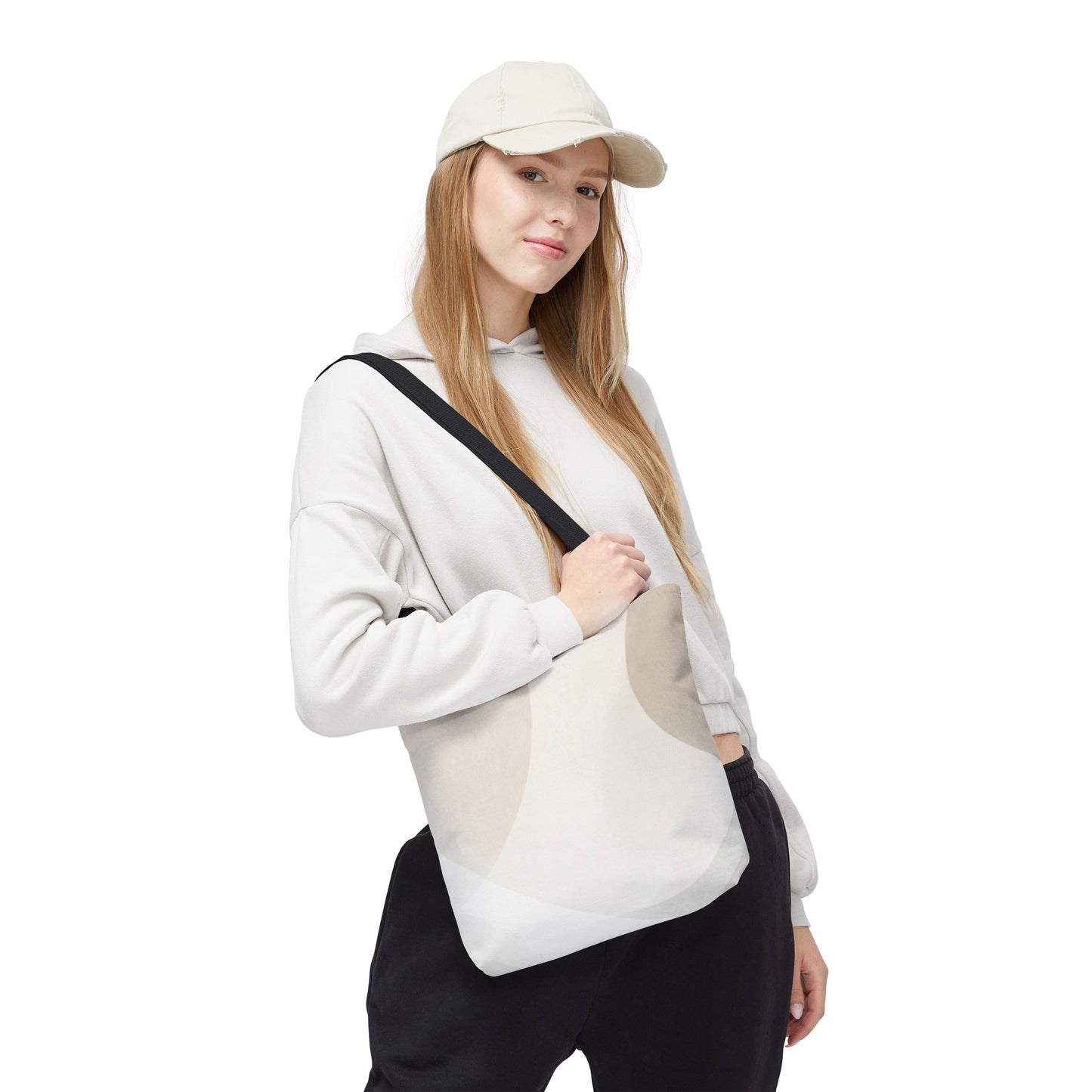 Neutral Abstract Geometric Tote Bag | Minimal Beige Shapes