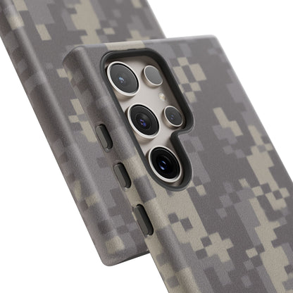 Rugged digital camouflage Printify phone case providing durable protection for a smartphone.