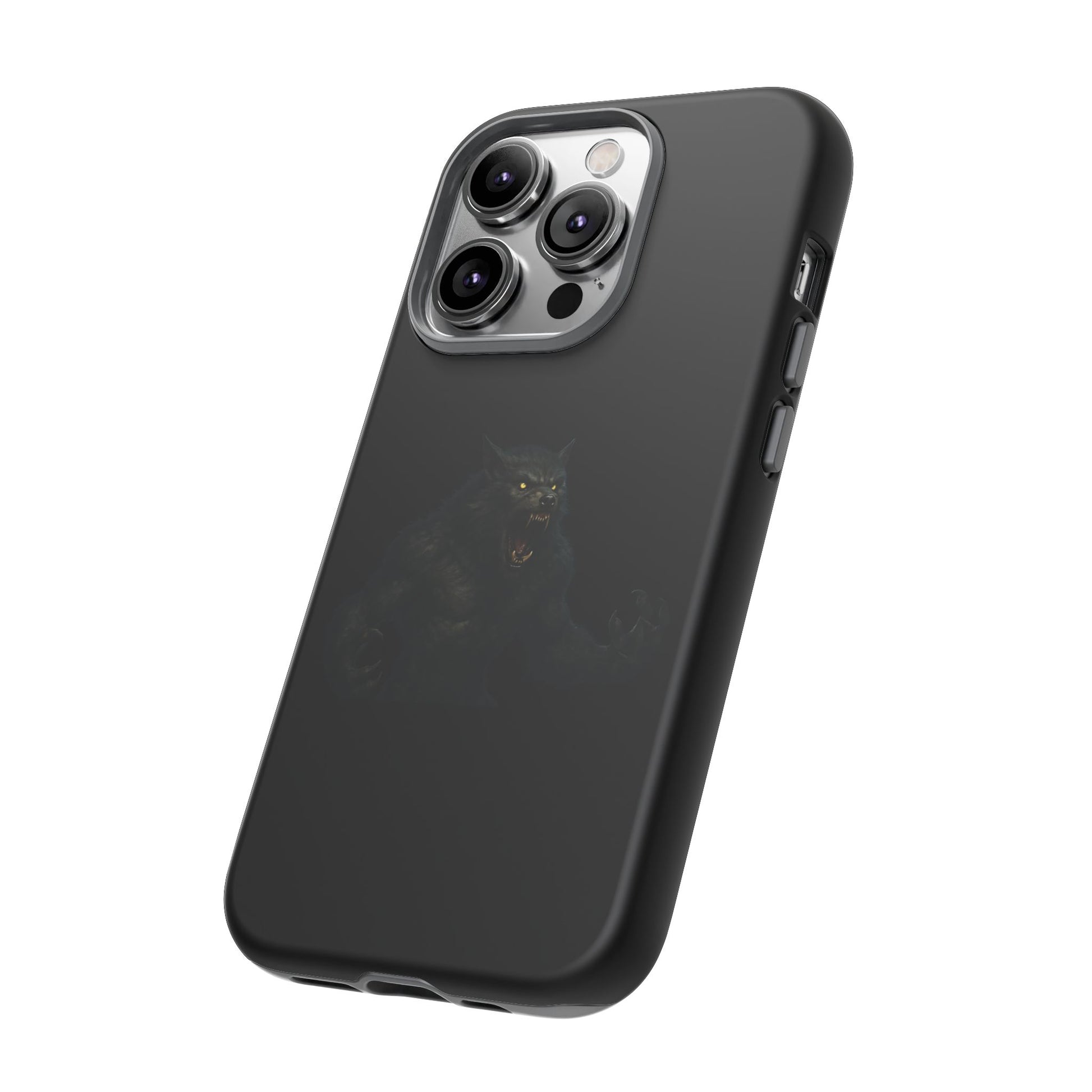 Werewolf phone case with dark monster graphic, durable protective cover for smartphone from Printify.
