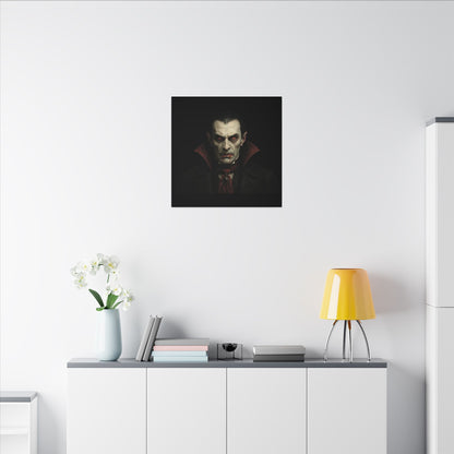 Vampire Portrait Canvas Wall Art – Gothic Dracula Matte Stretched Print