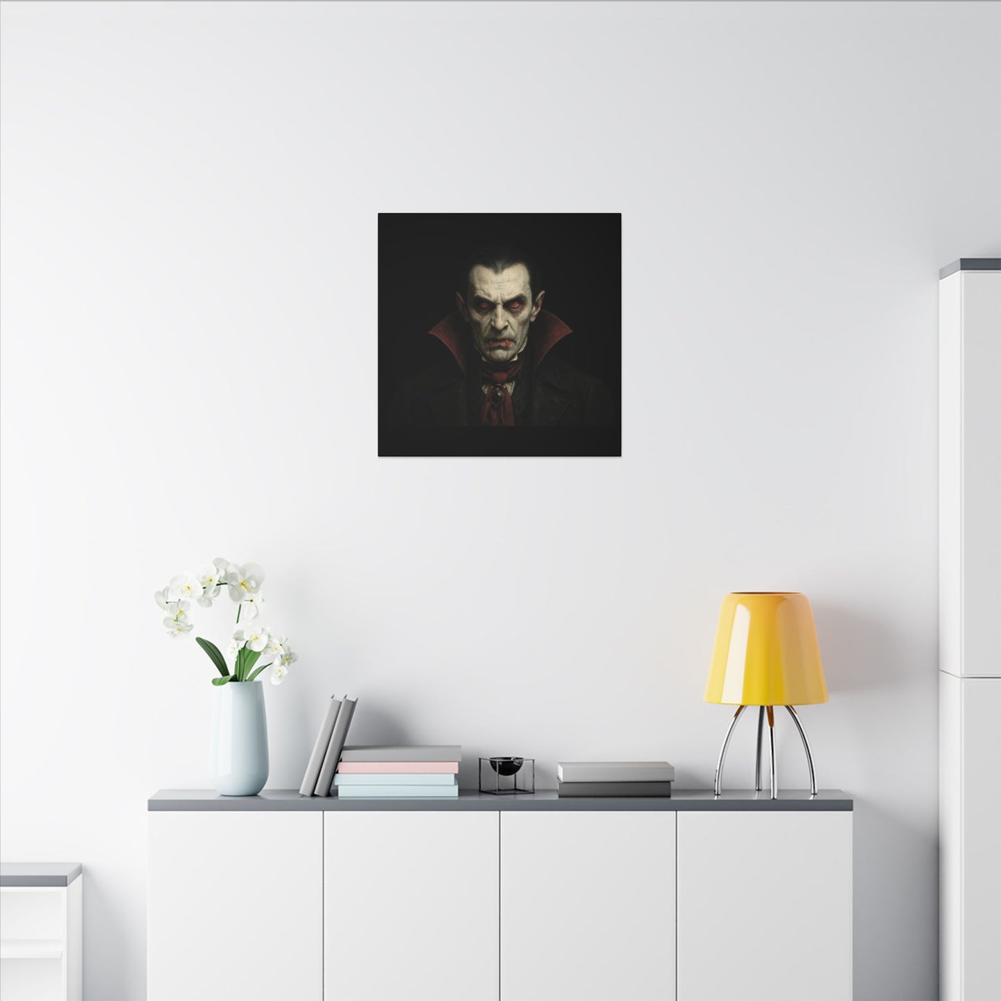 Gothic Vampire Canvas Wall Art, Spooky Decor, Halloween Home Accent, Creepy Art Piece, Horror Themed Gift