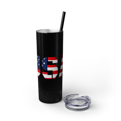 Skinny Tumbler — USA Flag 20oz Straw Tumbler (Patriotic Travel Cup)