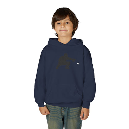 Youth Baseball Catcher Hoodie, Sporty Sweatshirt for Kids, Perfect Gift for Young Athletes, Team Spirit Gear, Sports Event Apparel