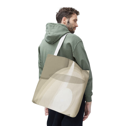 Neutral Abstract Light Beam Tote Bag | Minimalist Geometric Pattern