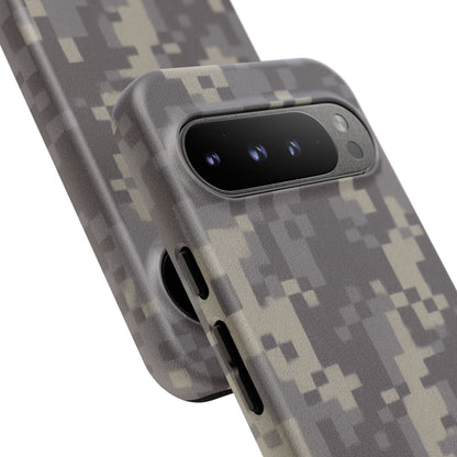 Camouflage tough phone case by Printify featuring rugged digital camo design for durable protection.