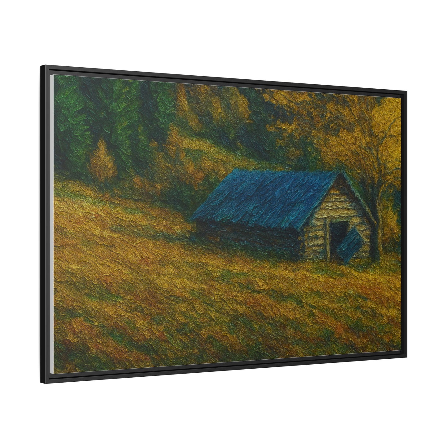 Framed Matte Canvas Print, Rustic Artwork, Farmhouse Decor, Nature Wall Art, Gift for Home, Autumn Decor, Landscape Painting