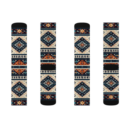 Southwestern Aztec Pattern Socks | Tribal Geometric Sublimation Socks