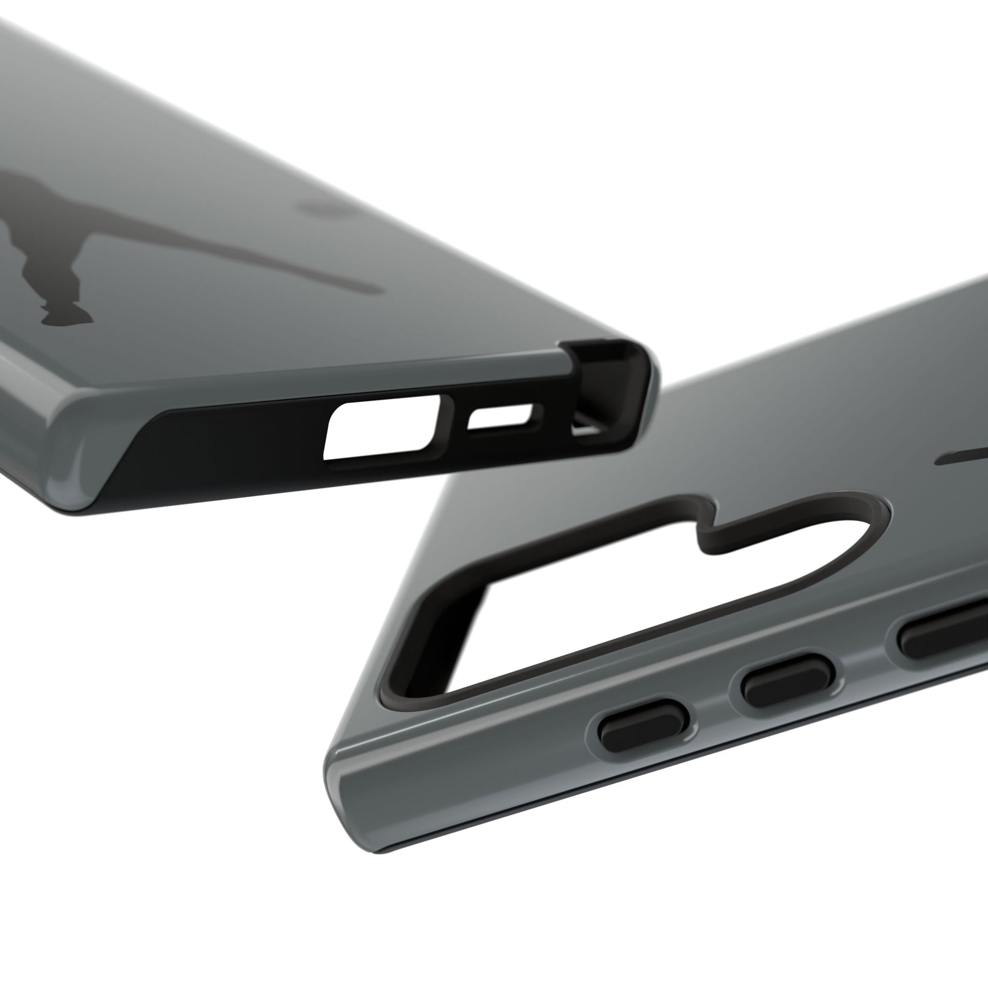 Black iPhone case with baseball silhouette design, durable protective phone cover for sporty style and phone protection.
