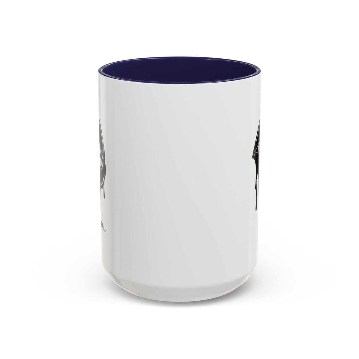 Black Dripping Lips Accent Coffee Mug with Bite graphic, 11oz or 15oz, featuring bold, artistic design by Printify.