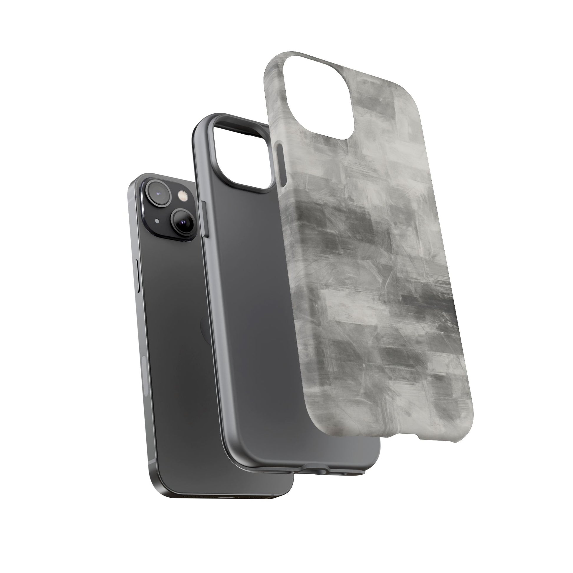 Abstract gray grid phone case for iPhone, tough protective cover with modern geometric design by Printify.