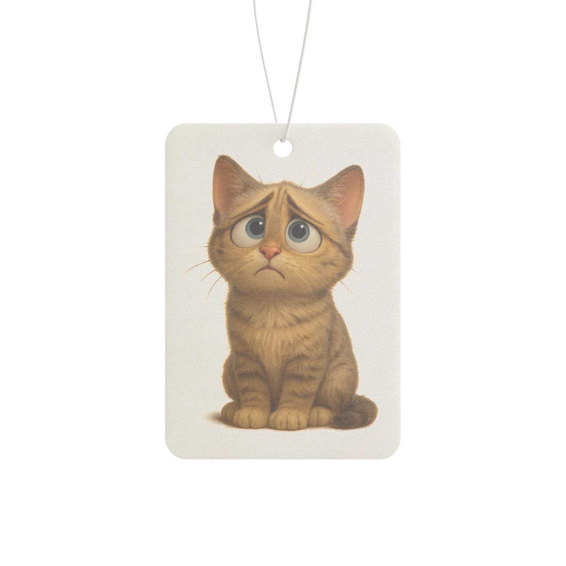 Cute cat-shaped car air freshener accessory by Printify, featuring a playful design for cat lovers.