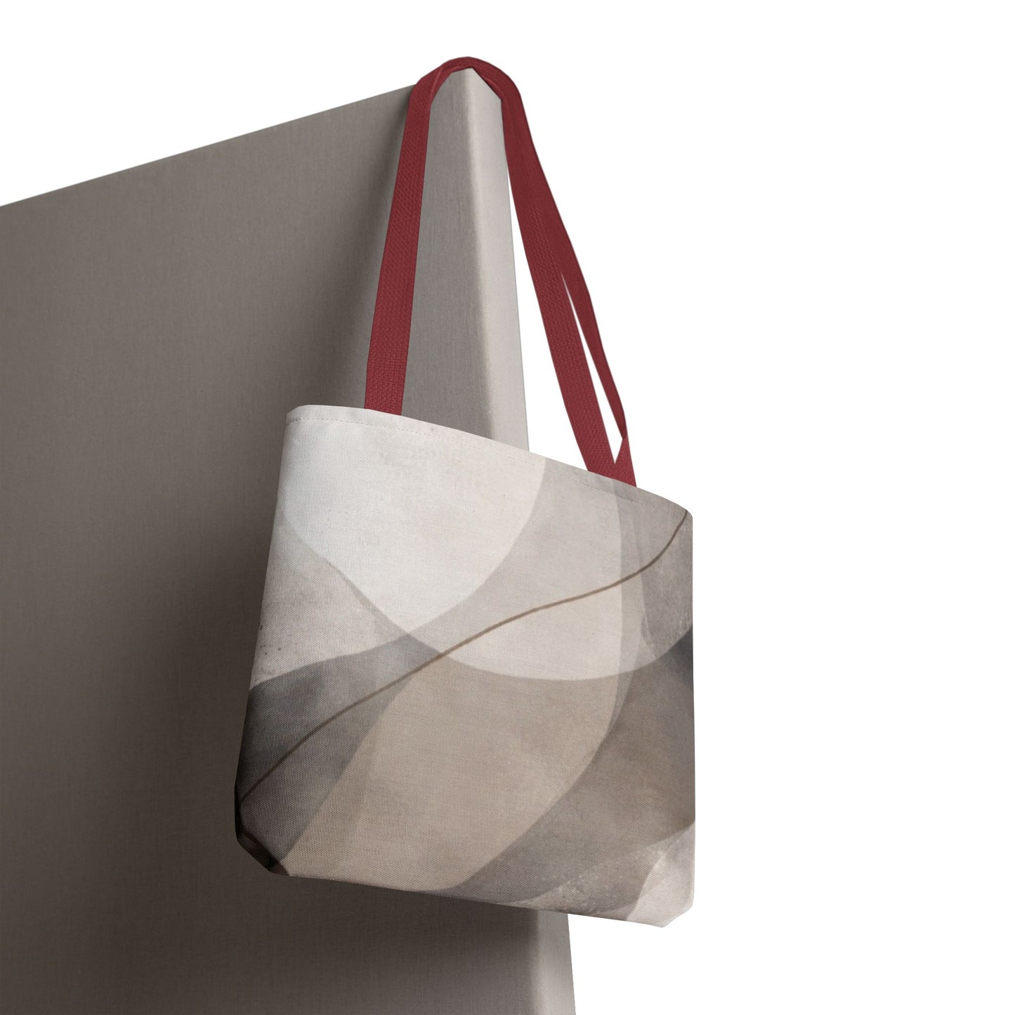 Neutral Abstract Watercolor Waves Tote Bag | All-Over Print