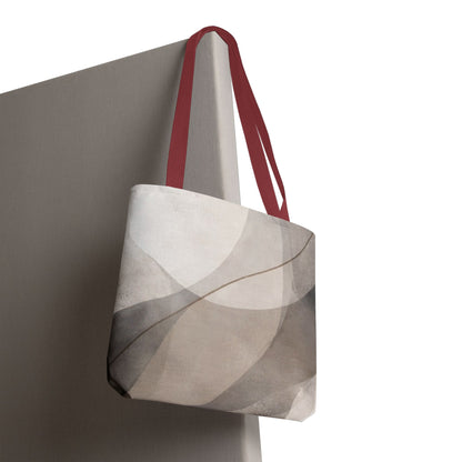 Neutral Abstract Watercolor Waves Tote Bag | All-Over Print