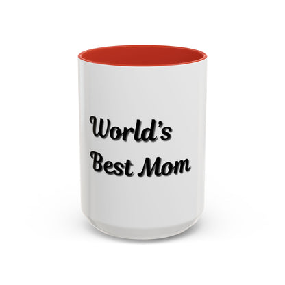 World's Best Mom Accent Coffee Mug - 11oz & 15oz - Perfect Gift for Mother's Day - TRV