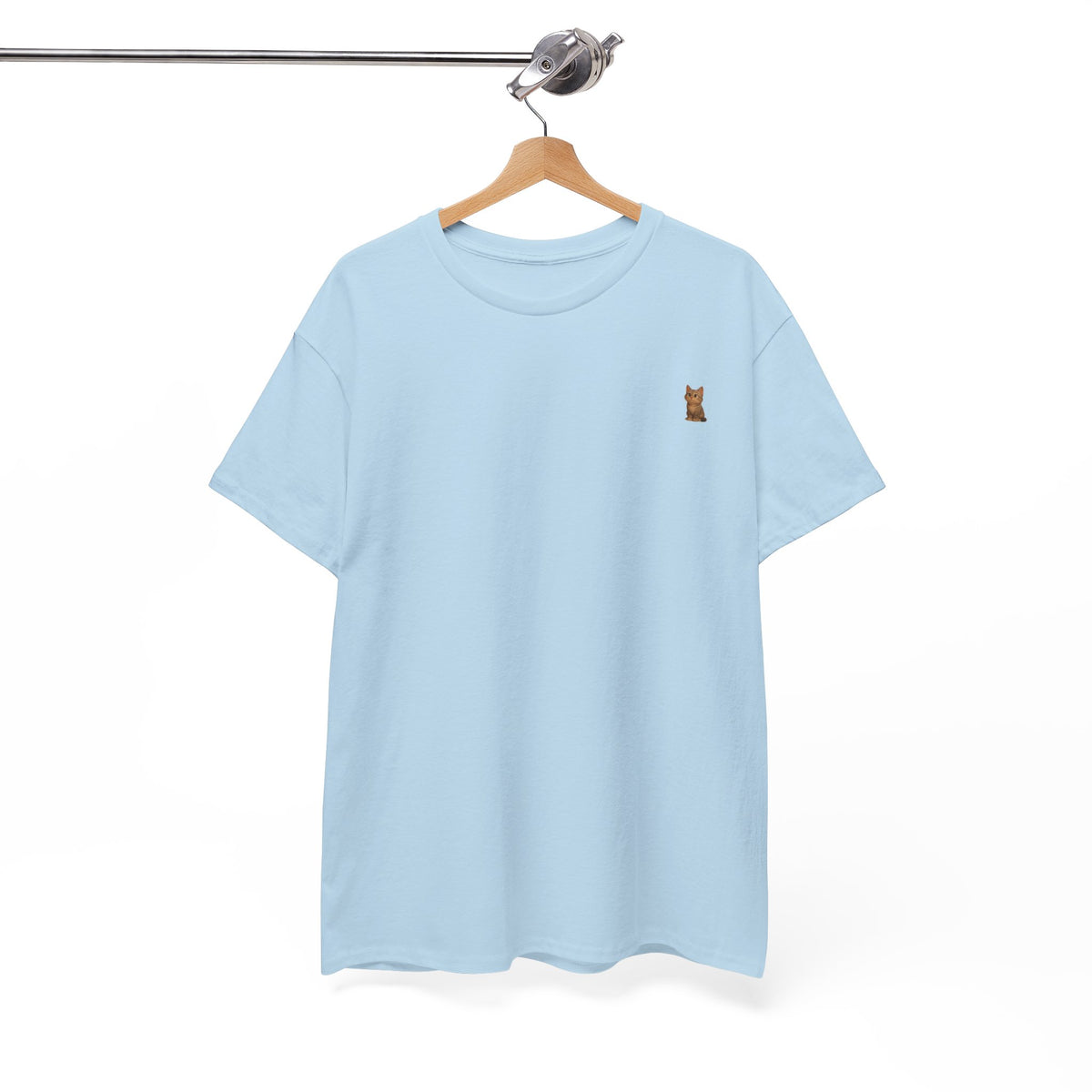 Brown kitten graphic T-shirt for cat lovers, featuring a cute feline design on a comfortable Printify T-shirt.