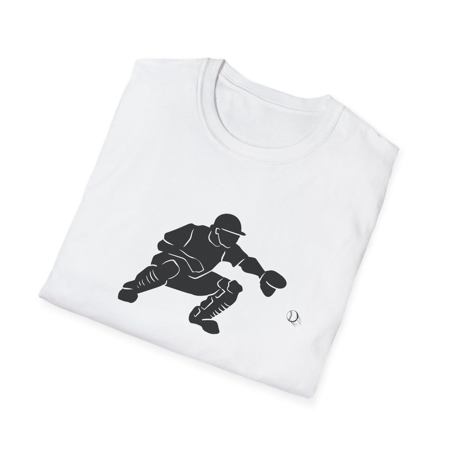 Baseball Catcher Unisex Softstyle T-Shirt, Sports Apparel, Gift for Athletes, Workout Gear, Casual Wear, Special Occasions