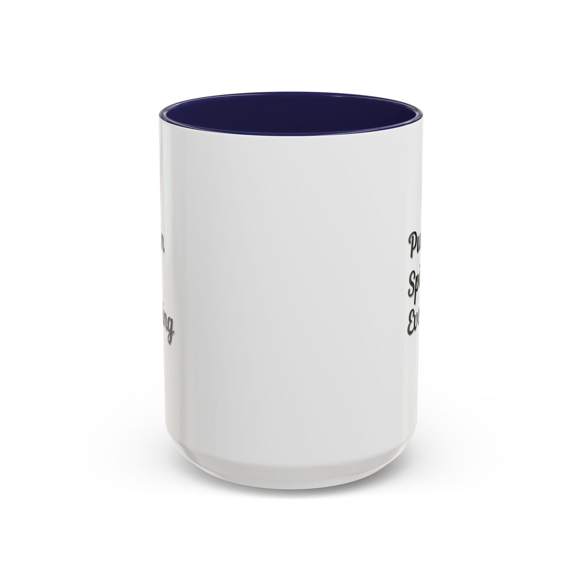 Pumpkin Spice Everything accent coffee mug by Printify, fall seasonal 11oz ceramic coffee cup with pumpkin and spice design.